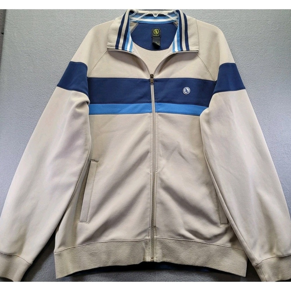 Aigle Multicolor Soft Shell Full Zip Track Jacket Front Pockets Mens Size XL - Picture 4 of 10
